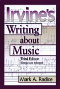 Irvines Writing About Music book cover